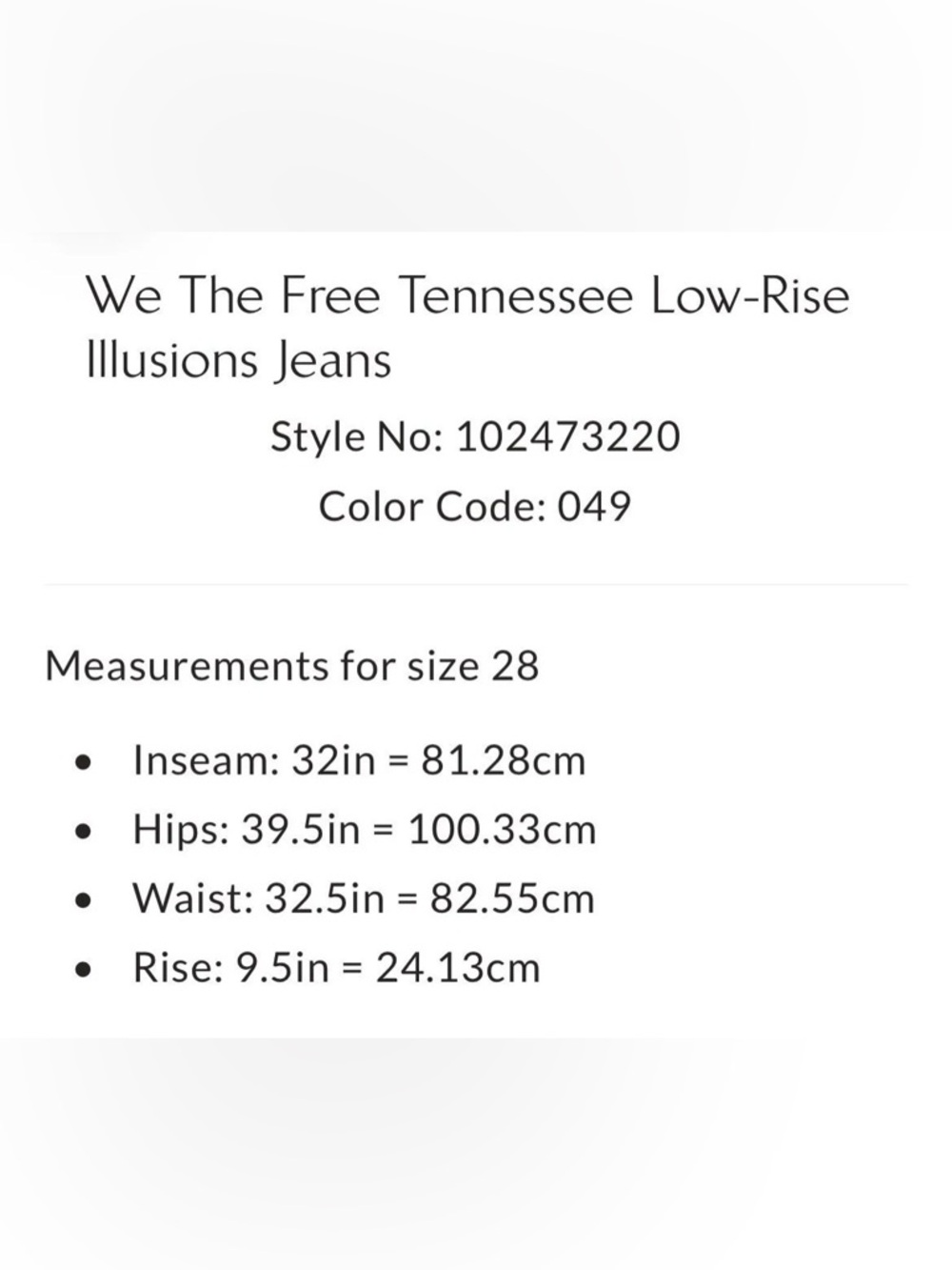 We The Free Tennessee Low-Rise
Illusions Jeans in Floral Canvas Size 27 NWT - Picture 11 of 11